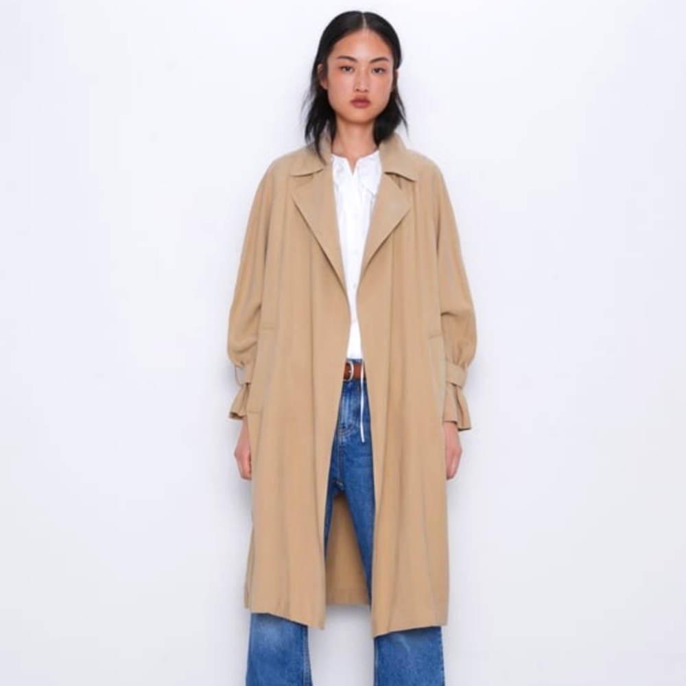 Zara Beige Lightweight Trench Size XS